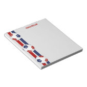 Rot-Weiß-Mannschaft Farben Fußball-Coach Custom Notizblock (angewinkelt)