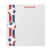 Rot-Weiß-Mannschaft Farben Fußball-Coach Custom Notizblock (Vorderseite)