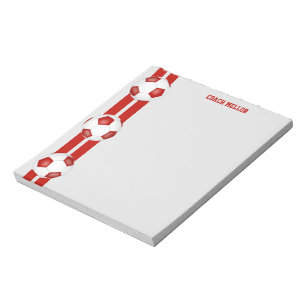 Rot-Weiß-Mannschaft Farben Fußball-Coach Custom Notizblock