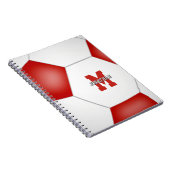 Rot-Weiß-Mannschaft Farben Jungs Fußball Notizblock (Rechte Seite)