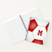 Rot-Weiß-Mannschaft Farben Jungs Fußball Notizblock (Innenseite)