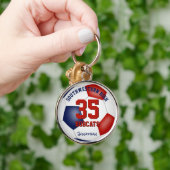 Rot-Weiß-Mannschaft Farben Jungs Mädchen Namen Fuß Schlüsselanhänger (Hand)