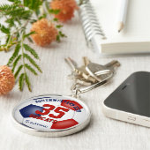 Rot-Weiß-Mannschaft Farben Jungs Mädchen Namen Fuß Schlüsselanhänger (Seite)