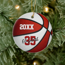 Rot-Weiß-Mannschaft: Jungs-Basketball Keramik Ornament