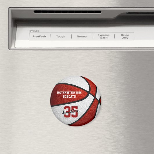 Rot-Weiß-Mannschaft: Jungs-Basketball Magnet (In Situ (Geschirrspüler))