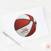 Rot-Weiß-Mannschaft: Jungs-Basketball Runder Aufkleber (Umschlag)