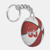 Rot-Weiß-Mannschaft: Jungs-Basketball Schlüsselanhänger (Vorderseite links)