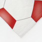 Rot-Weiß-Mannschaftsfarben I Liebe-Fußball-Textmus Fleecedecke (Ecke)