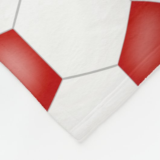 Rot-Weiß-Mannschaftsfarben I Liebe-Fußball-Textmus Fleecedecke (Ecke)