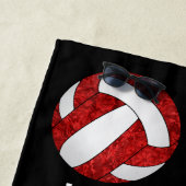 Rot-Weiß Mannschaftsfarben I Liebe Volleyball mädc Strandtuch (Beispiel)