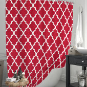 Rot-Weiß-marokkanische Quartierfolie Duschvorhang