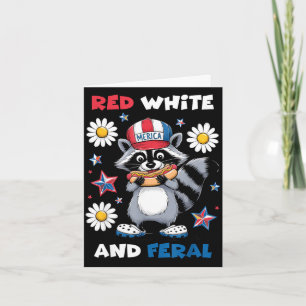 Rot weiß merica Waschbär patriotisch Karte