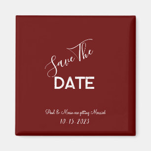 Rot-weiß-minimalistische Hochzeit - Termin vormerk Magnet