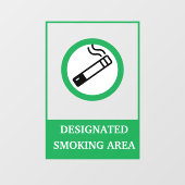 Rot-weiß-moderne Rauchzone Metall A-Rahmen Fensteraufkleber (Blatt)