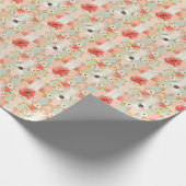 Rot-Weiß-Mohn Vintag Geschenkpapier (Ecke)