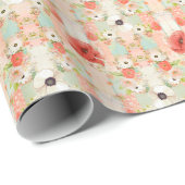 Rot-Weiß-Mohn Vintag Geschenkpapier (Rolleneckpunkt)