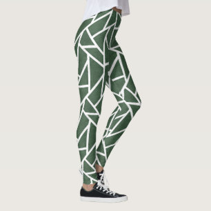 Rot-Weiß-Mosaikmuster Leggings