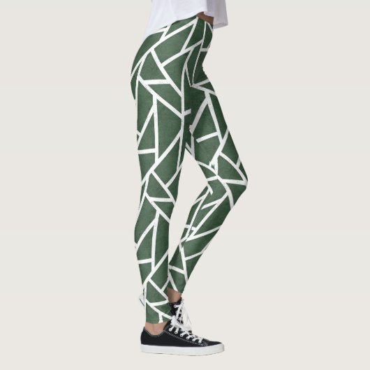 Rot-Weiß-Mosaikmuster Leggings (Rechts)