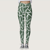 Rot-Weiß-Mosaikmuster Leggings (Vorderseite)