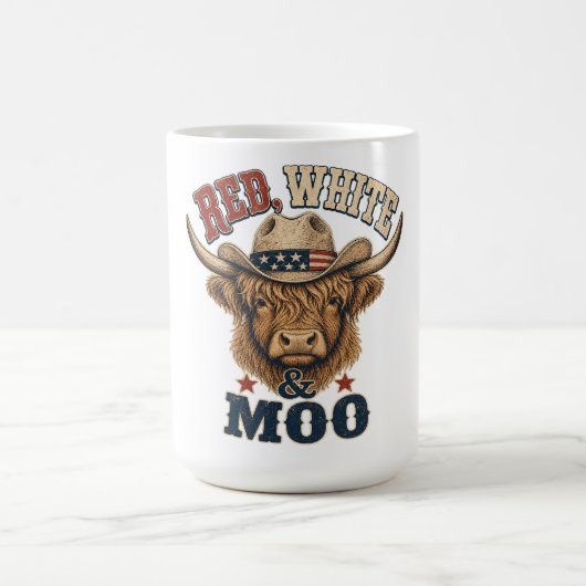 Rot, Weiß & Muh Highland-Kuh Kaffeetasse (Mittel)