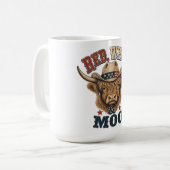 Rot, Weiß & Muh Highland-Kuh Kaffeetasse (Vorderseite Links)