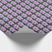 Rot-Weiß-Muster des Dahlia-Blumenmusters Geschenkpapier (Ecke)