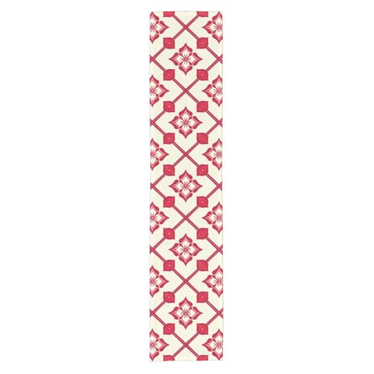 Rot-Weiß-Muster Kurzer Tischläufer (Vorderseite)