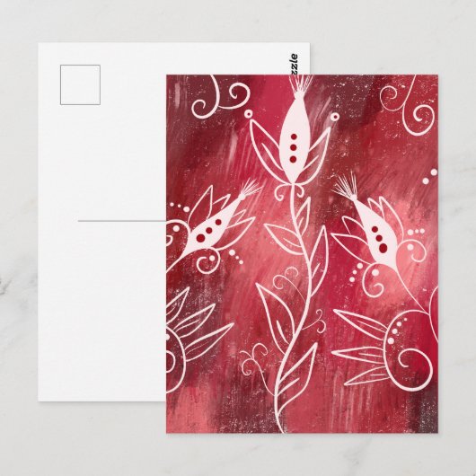 Rot-Weiß-Muster Postkarte (Vorne/Hinten)