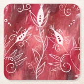 Rot-Weiß-Muster Rechteckiger Pappuntersetzer (Vorderseite)