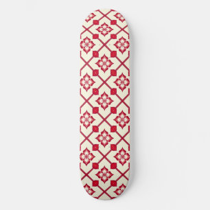 Rot-Weiß-Muster Skateboard