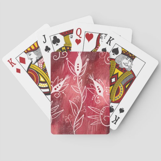 Rot-Weiß-Muster Spielkarten (Rückseite)