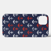 Rot-Weiß-Muster und Blaue Navy-Muster Case-Mate iPhone Hülle (Rückseite (Horizontal))