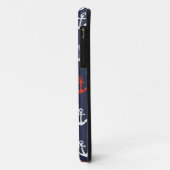 Rot-Weiß-Muster und Blaue Navy-Muster Case-Mate iPhone Hülle (Hinten/Links)