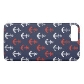 Rot-Weiß-Muster und Blaue Navy-Muster Case-Mate iPhone Hülle (Rückseite (Horizontal))