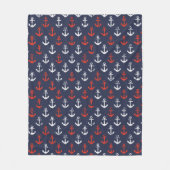 Rot-Weiß-Muster und Blaue Navy-Muster Fleecedecke (Vorderseite)