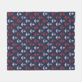 Rot-Weiß-Muster und Blaue Navy-Muster Fleecedecke (Vorderseite (Horizontal))
