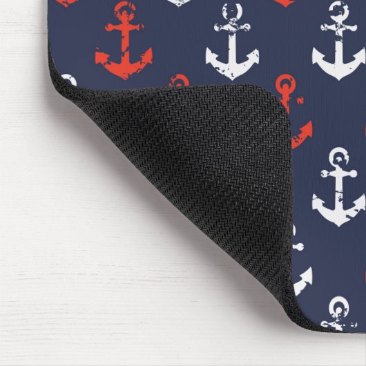 Rot-Weiß-Muster und Blaue Navy-Muster Mousepad (Ecke)