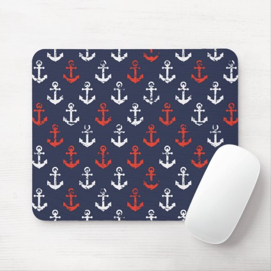 Rot-Weiß-Muster und Blaue Navy-Muster Mousepad (Mit Mouse)