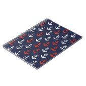 Rot-Weiß-Muster und Blaue Navy-Muster Notizblock (Linke Seite)