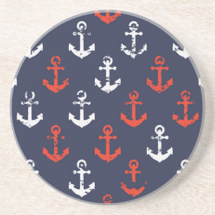 Rot-Weiß-Muster und Blaue Navy-Muster Untersetzer