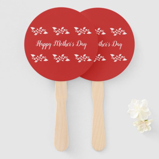 Rot-Weiß-Muttertag Fächer (Vorne und Hinten)