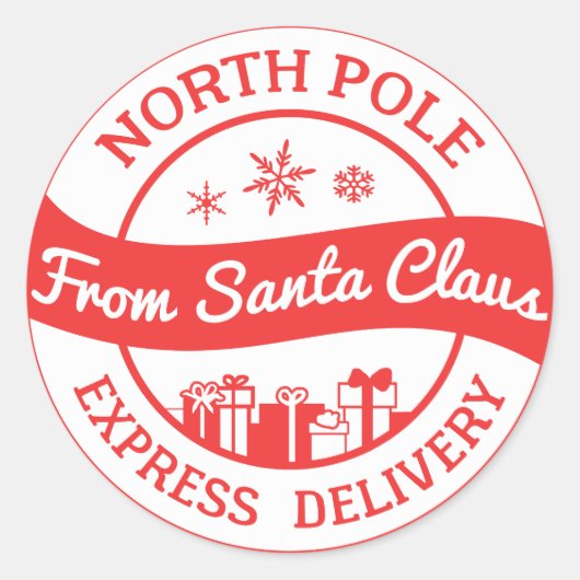 Rot-weiß-Nordpol Lieferaufkleber Runder Aufkleber (Vorderseite)