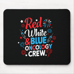 Rot Weiß Onkologie Crew Feuerwerk Patriotisch Unab Mousepad