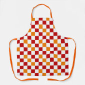 Rot-Weiß-Orange kariertes Musterdesign  Schürze (Vorderseite)