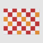 Rot-Weiß-Orange kariertes Musterdesign  Seidenpapier (Vorderseite)
