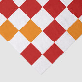 Rot-Weiß-Orange kariertes Musterdesign  Seidenpapier (Ausschnitt)