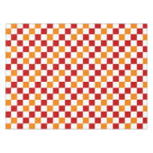 Rot-Weiß-Orange kariertes Musterdesign Tischdecke (Vorderseite (Horizontal))