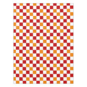 Rot-Weiß-Orange kariertes Musterdesign Tischdecke (Vorderseite)