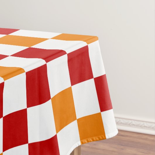 Rot-Weiß-Orange kariertes Musterdesign Tischdecke (Beispiel)