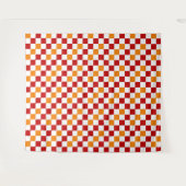 Rot-Weiß-Orange Karomuster-Design Wandteppich (Vorderseite (Horizontal))